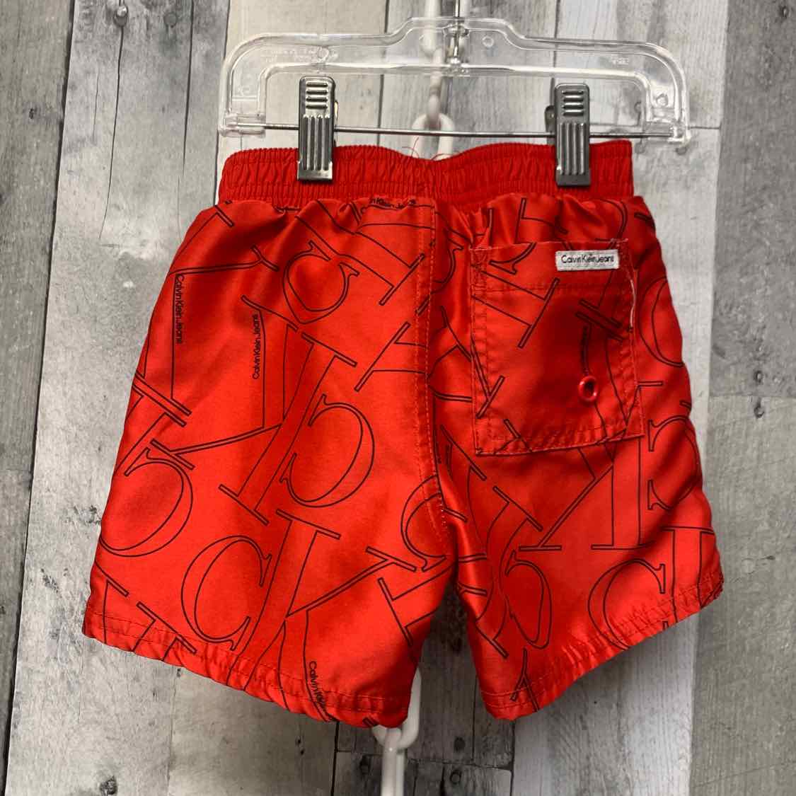 Size 18 Months Red Print Calvin Klein Swim Trunks