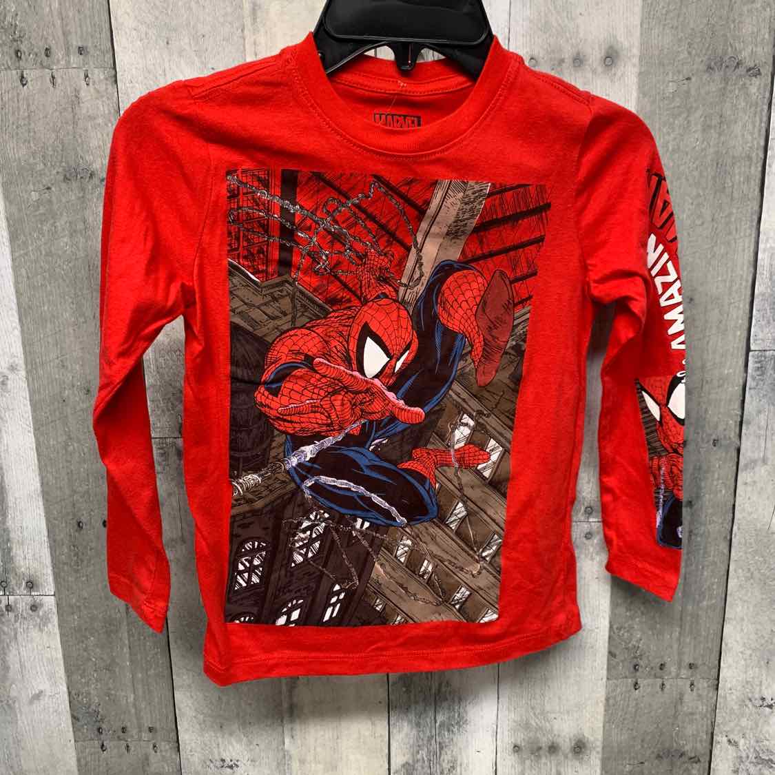 Size 4/5 Red Graphic Marvel Long Sleeve Shirt