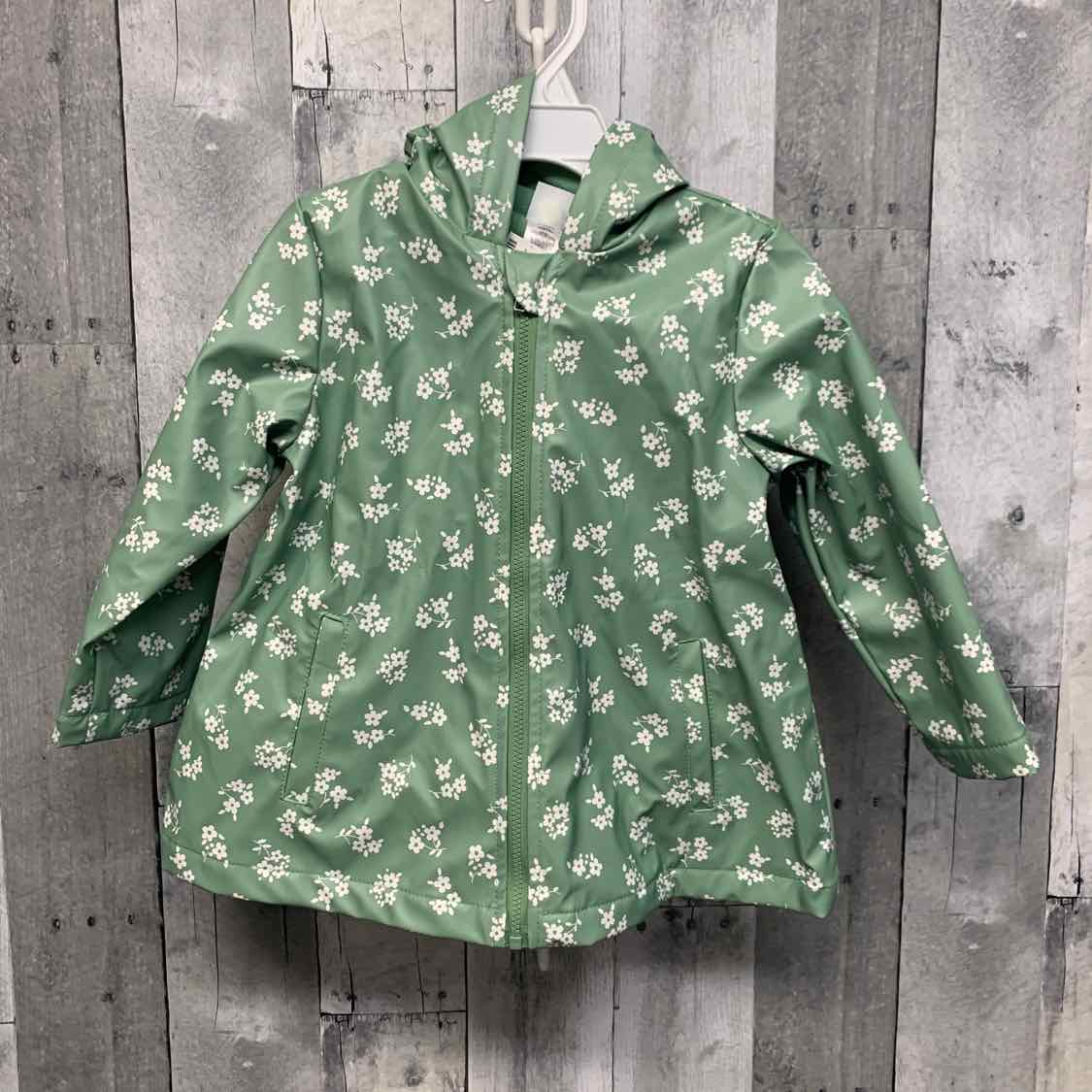 Size 24 Months Green Floral Print Little Me Light Jacket