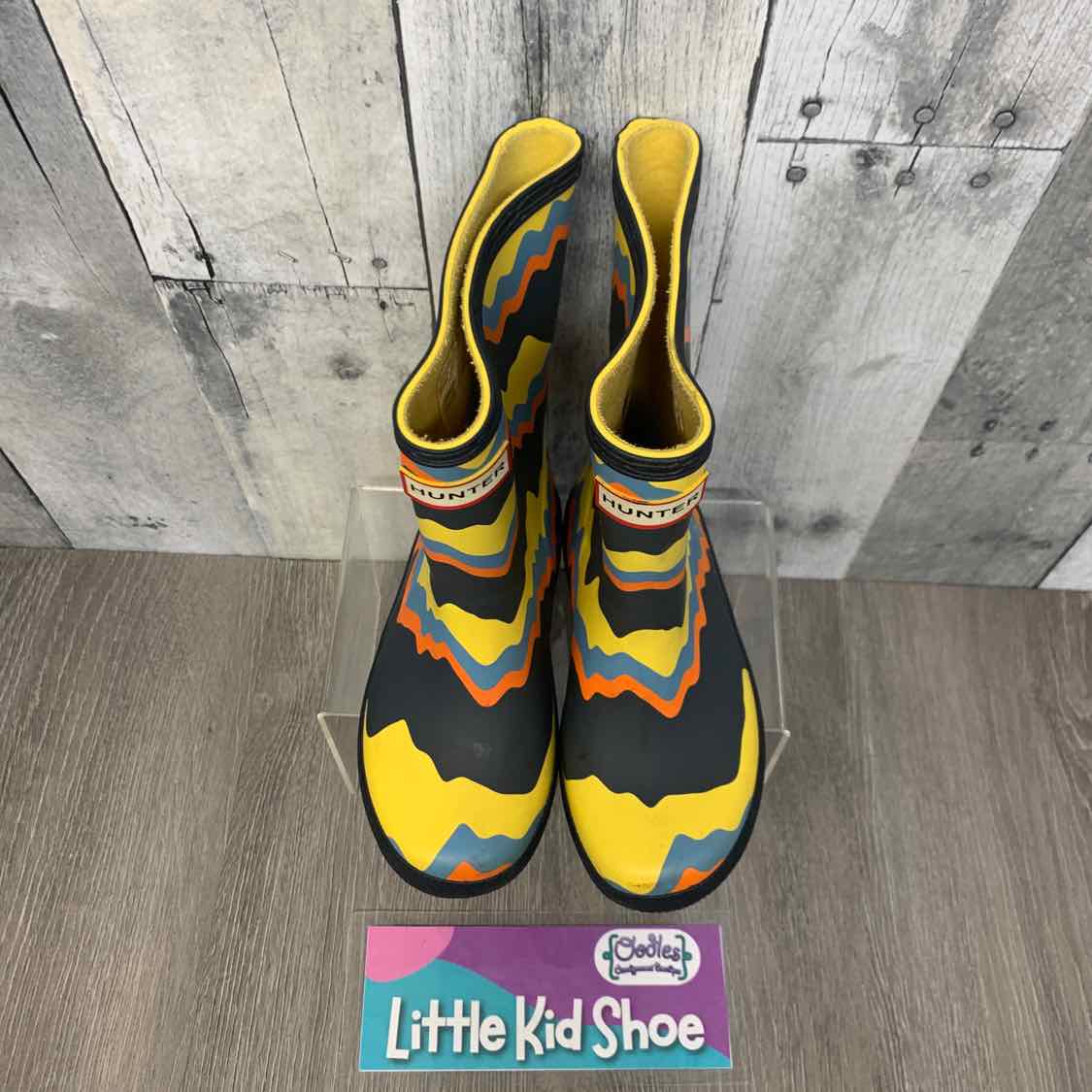 Size 8 Navy/Yellow Hunter Boots