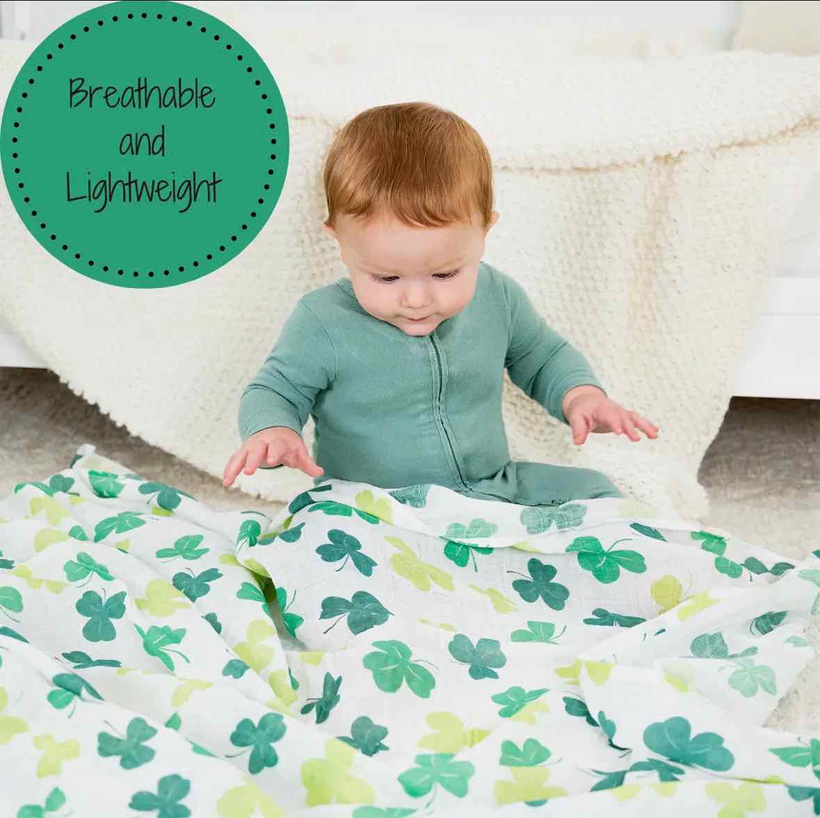 LollyBanks Lucky Shamrock Receiving Blanket