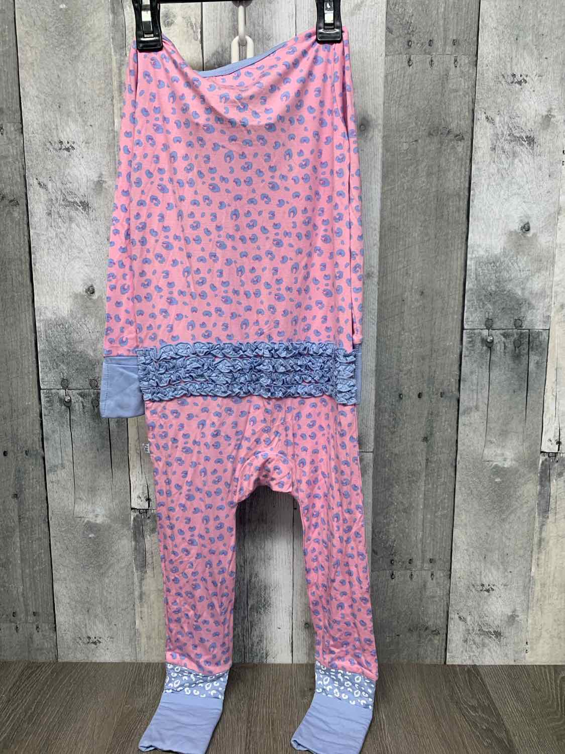 Size 18-24 Months Pink Animal Print Bamboo Footy PJs
