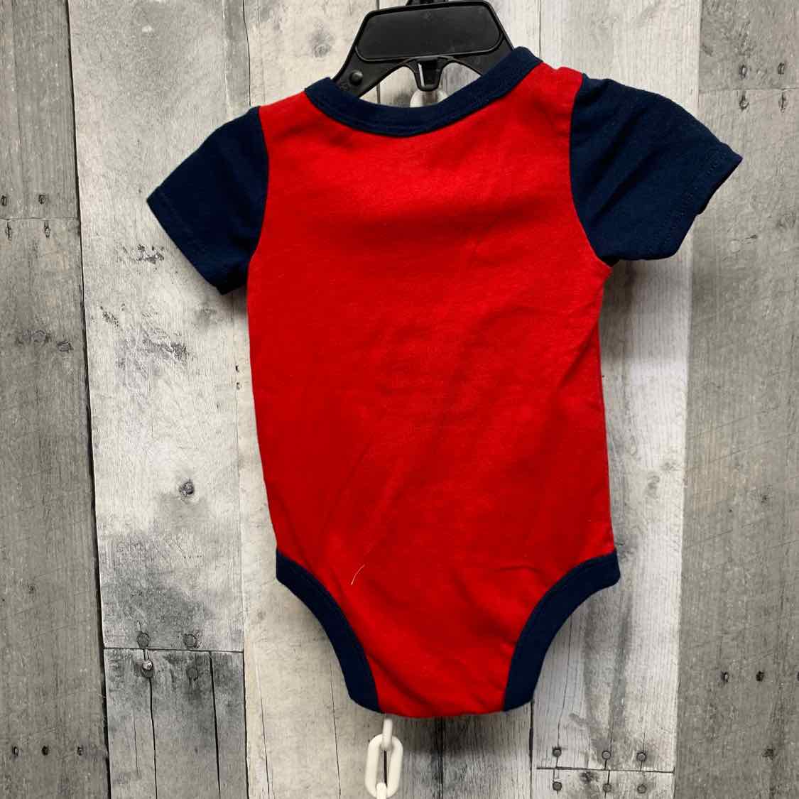 Size 6-9 Months Red/Navy Holiday Brands Bodysuit