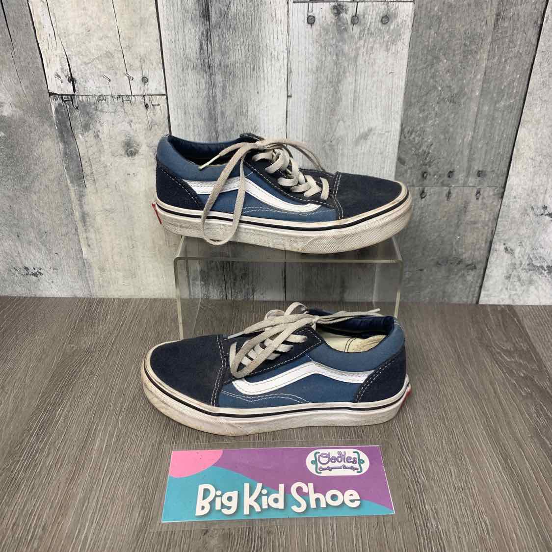 Size 1 Blue/White Vans Sneakers