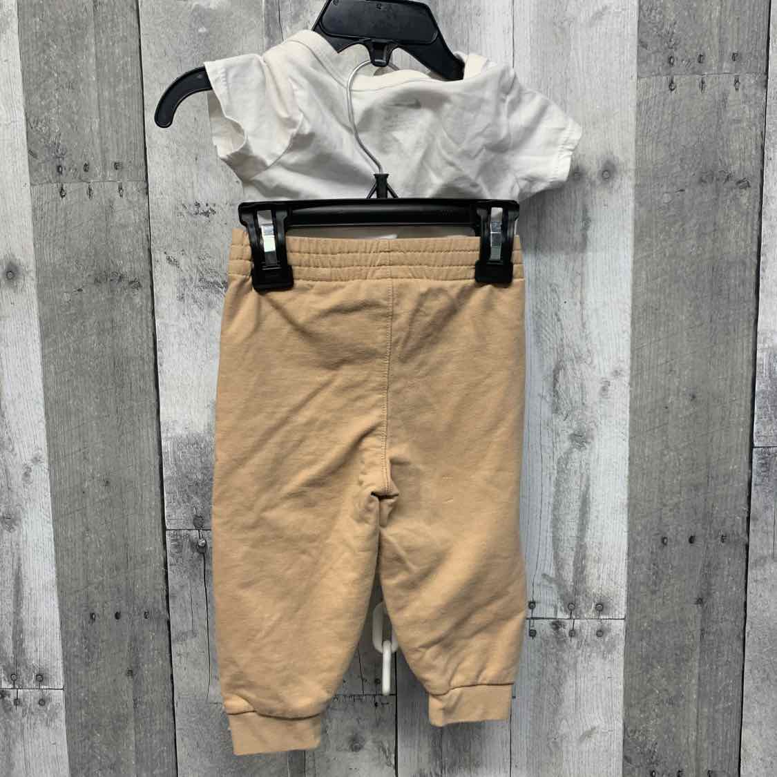 Size 9 Months White/Tan Sport Brand Shirt/Pants
