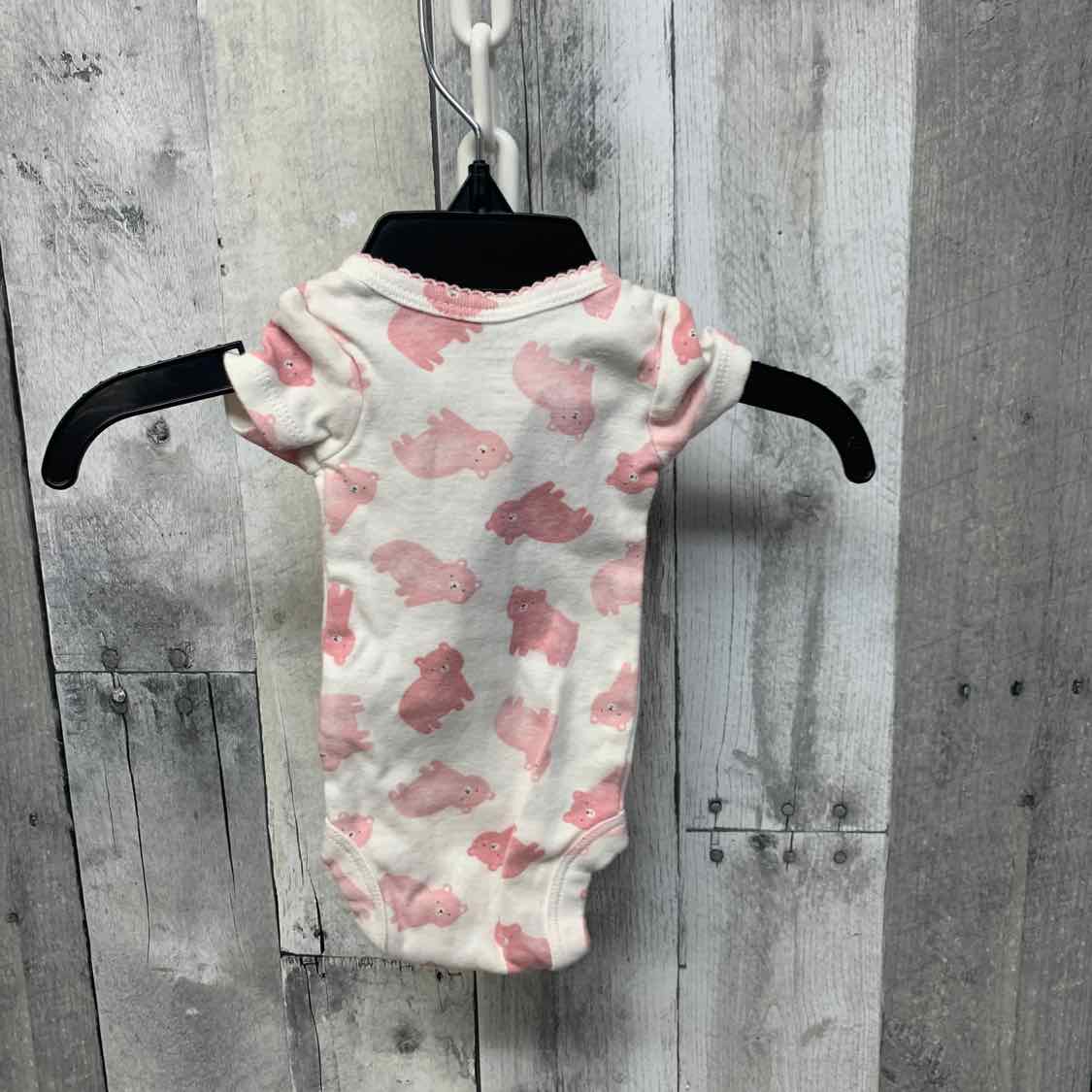 Size Preemie White/Pink Just One You Bodysuit