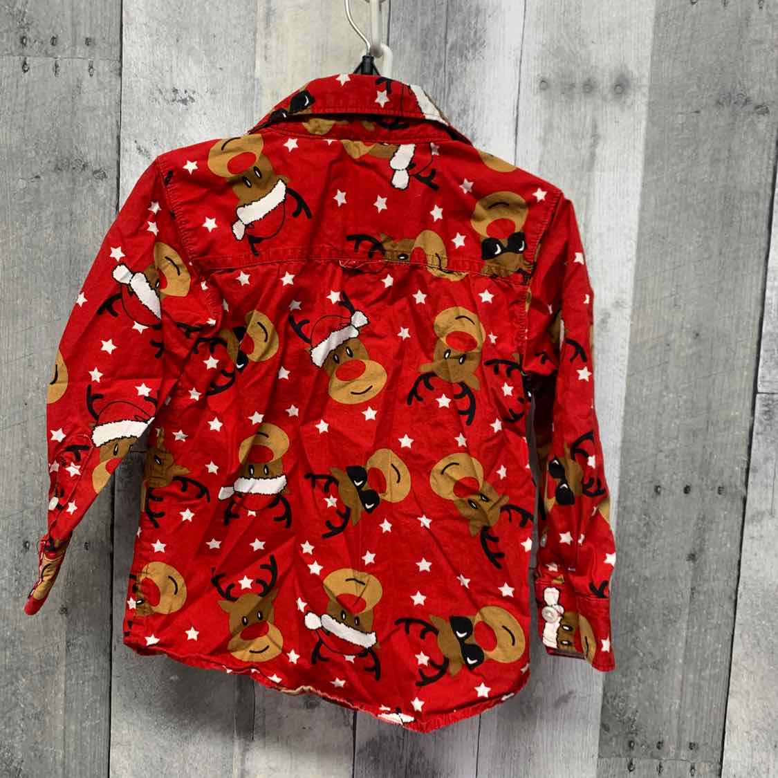 Size 2T Red/Brown B Brand LS Button Up