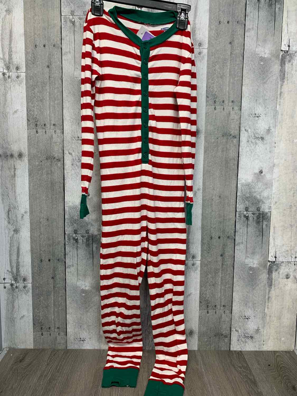 Size 8 Red/White Old Navy Footy PJs