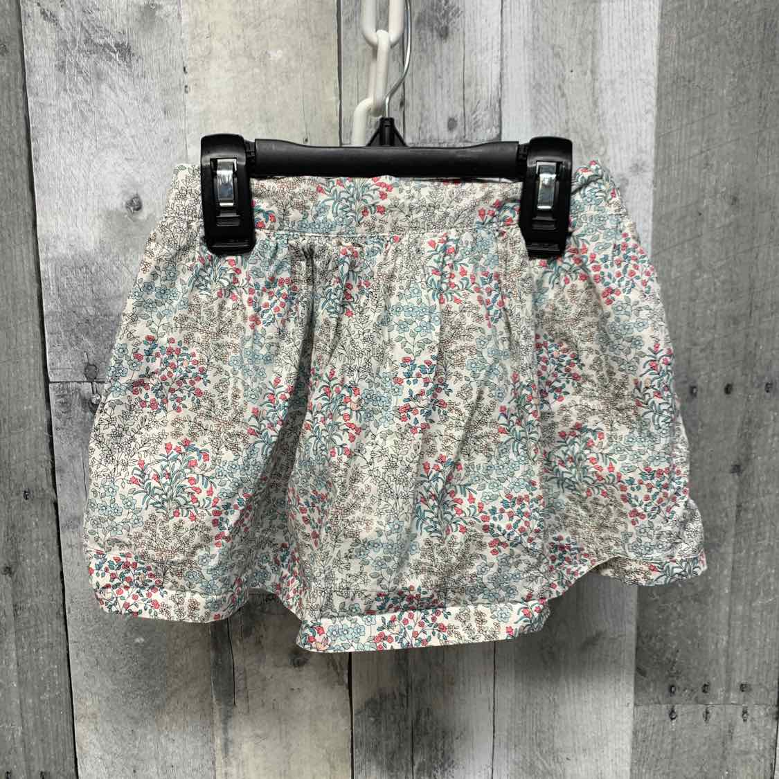 Size 3T White Print Tea Skirt