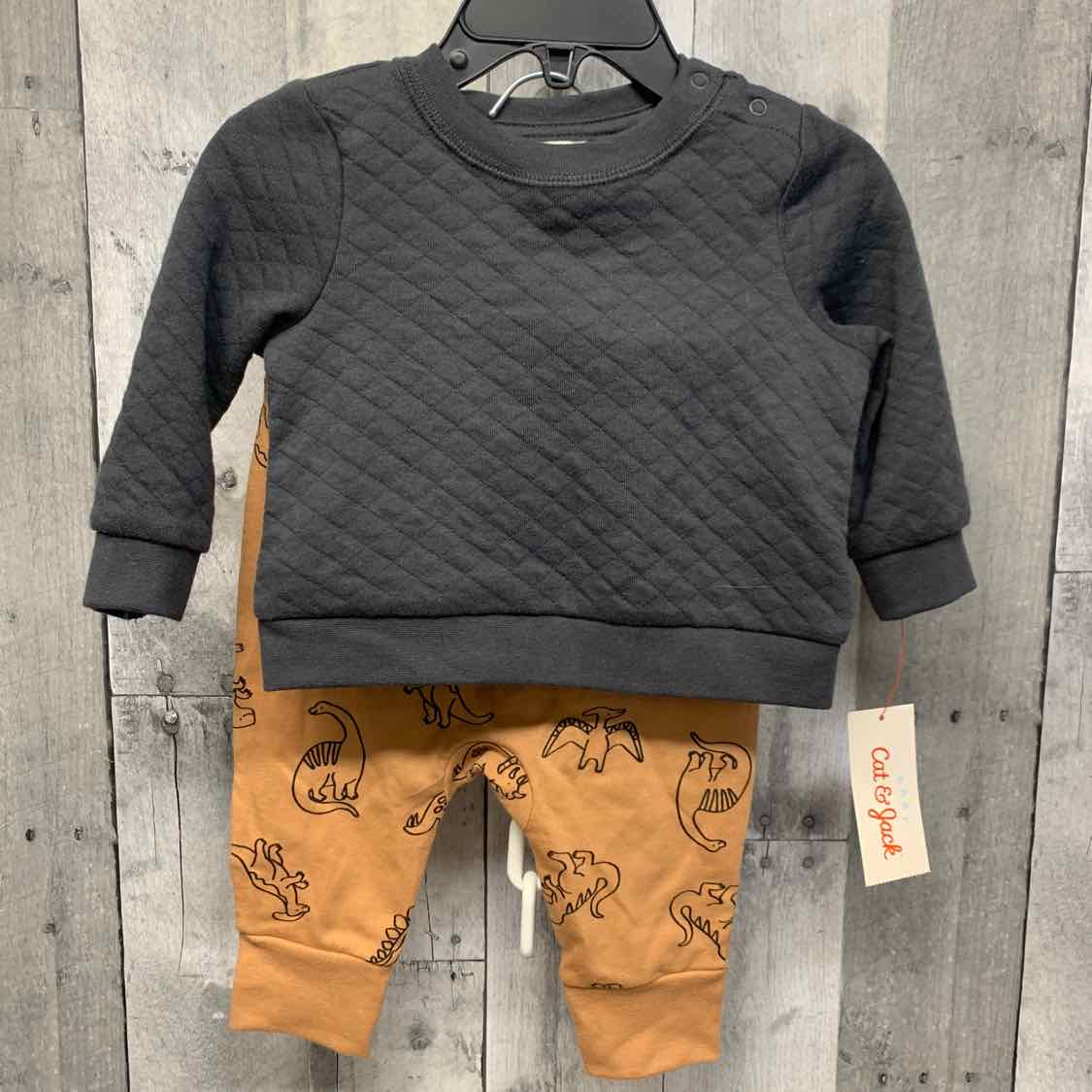 Size 3-6 Months Gray/Brown Cat & Jack Shirt/Pants