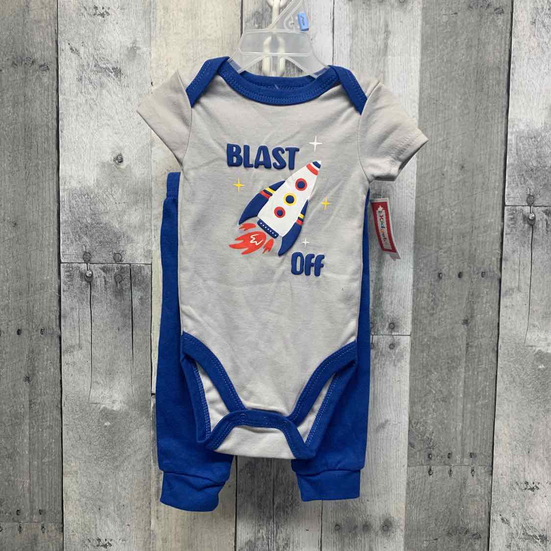 Size 6-9 Months Gray/Blue Kidgets Shirt/Pants