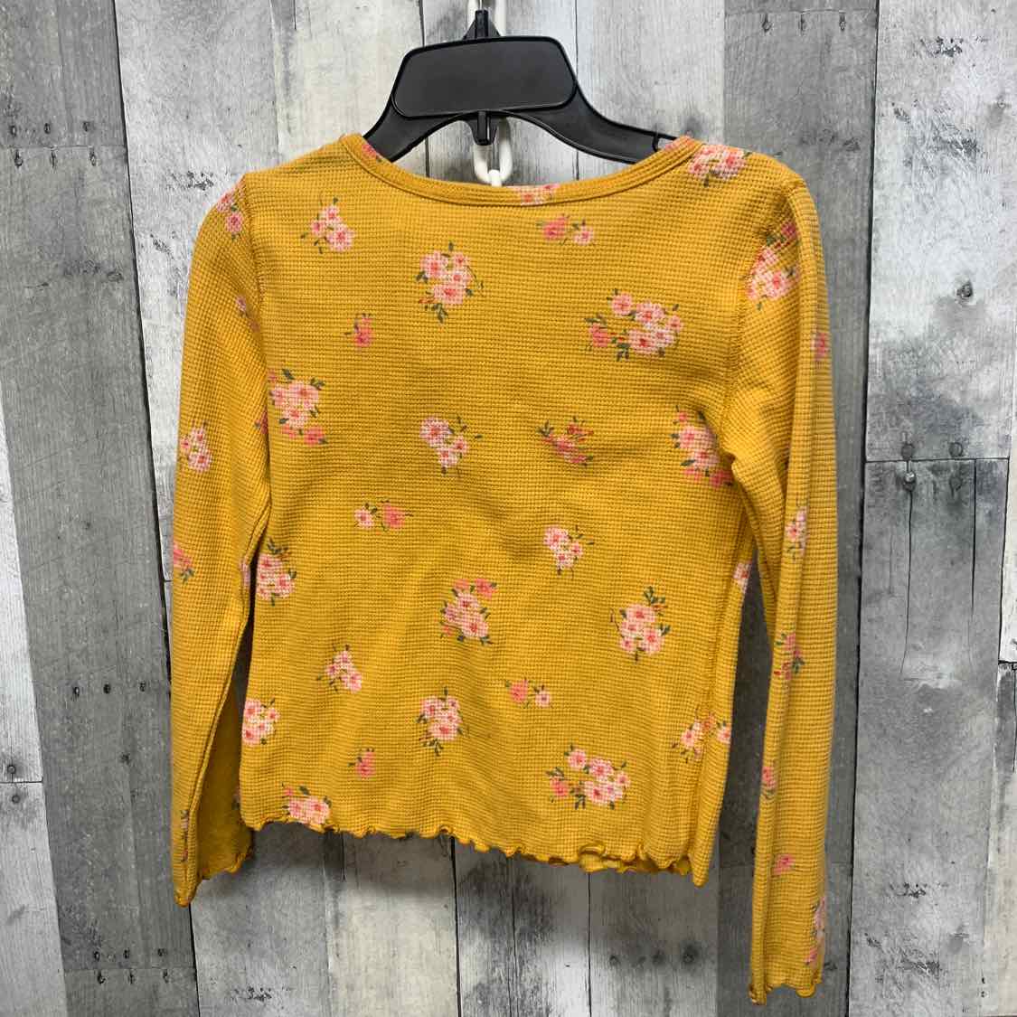 Size 10/12 Yellow Floral Print Old Navy Long Sleeve Shirt