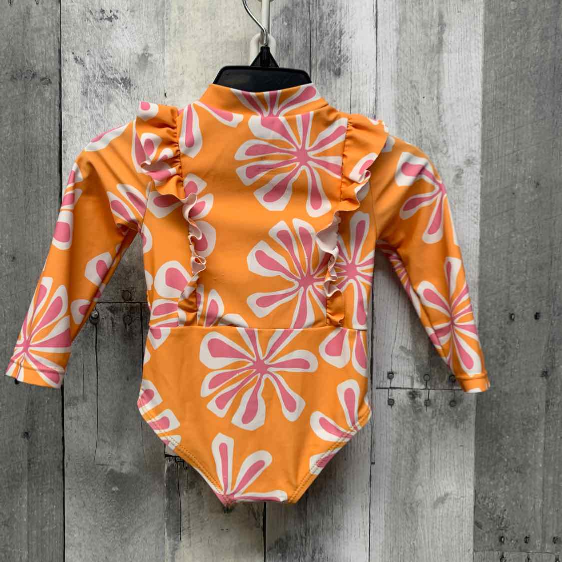 Size 12 Months Orange/Pink Jessica Simpson Swim Suit - 1pc