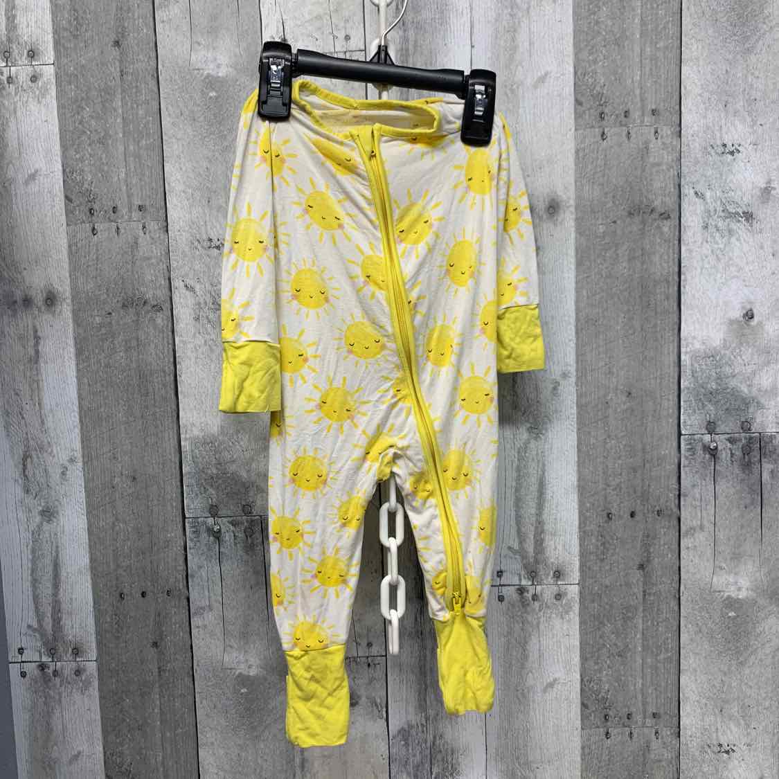 Size 3-6 Months White/Yellow Little Sleepies Footy PJs