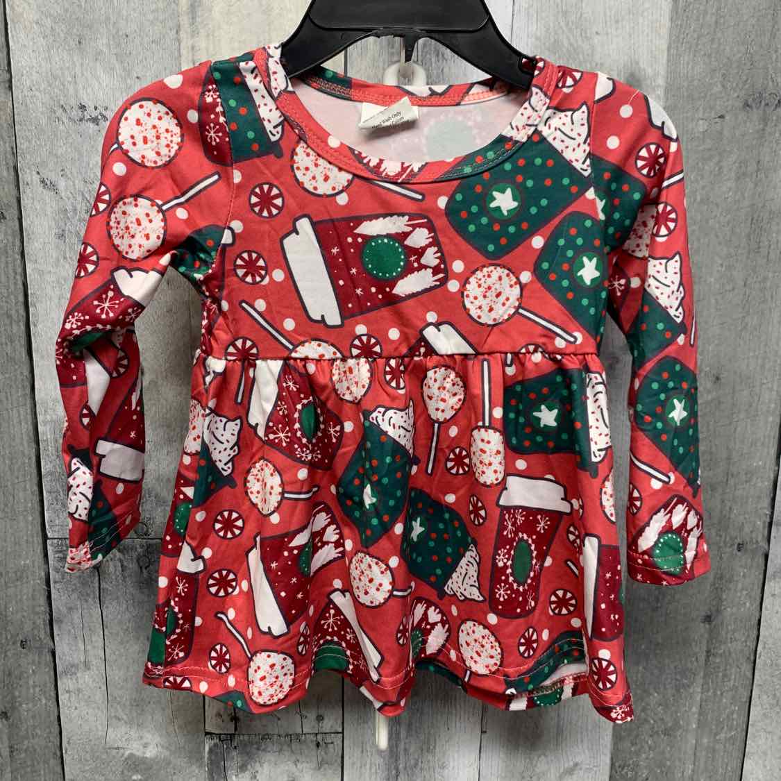 Size 12-18 Months Red Graphic B Brand LS Dress