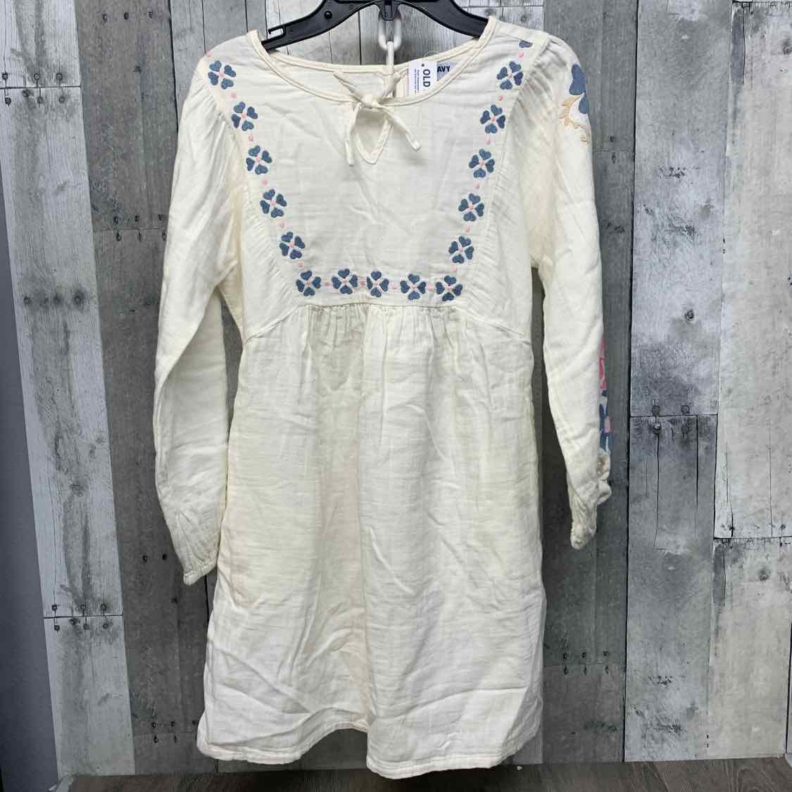 Size 10/12 Ivory/Blue Old Navy LS Dress