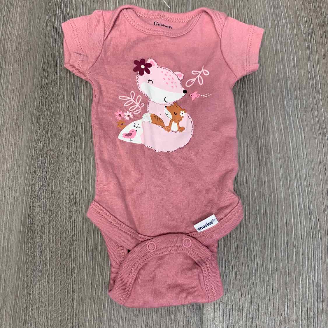 Size Preemie Pink Graphic Gerber Bodysuit