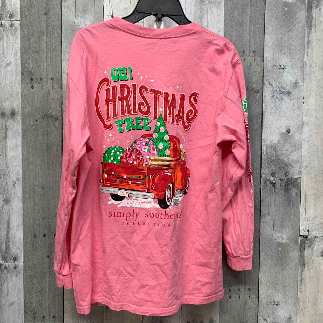 Size Large Pink Graphic Simply Southern Long Sleeve Shirt