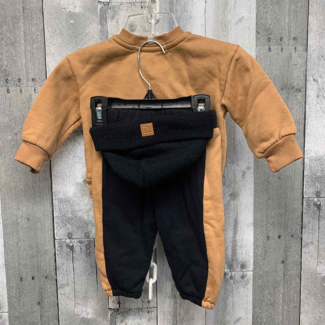 Size 6-9 Months Black/Tan B Brand Shirt/Pants