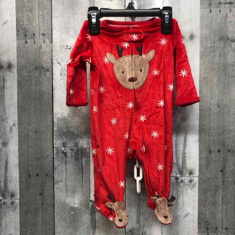 Size 3 Months Red/Brown Just One You Footy PJs