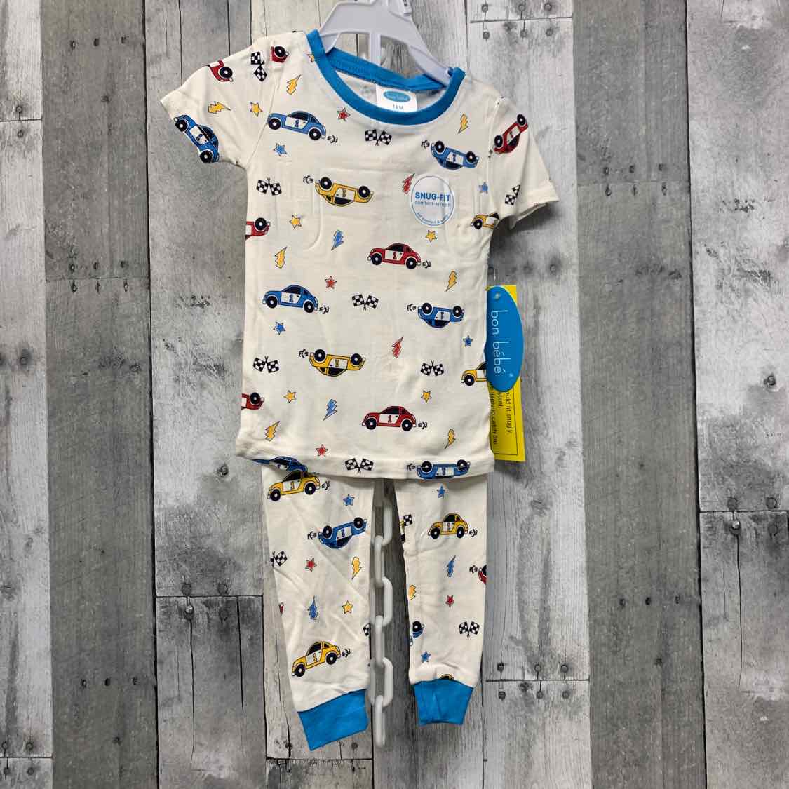 Size 18 Months White/Blue Bon Bebe 2pc PJs - OodlesCB