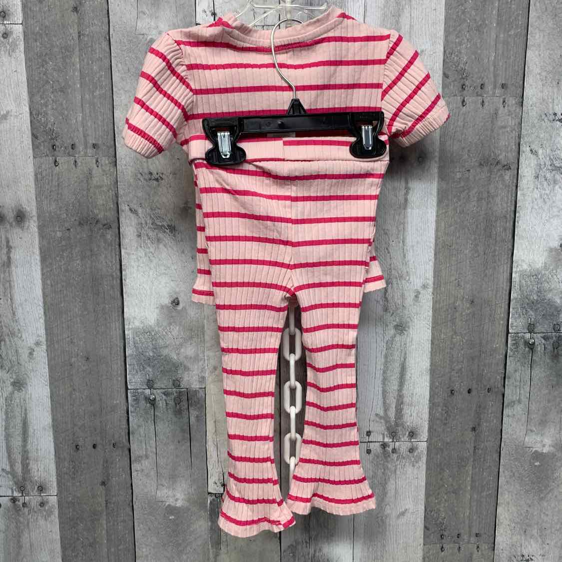 Size 24 Months Pink Striped Jessica Simpson Shirt/Leggings