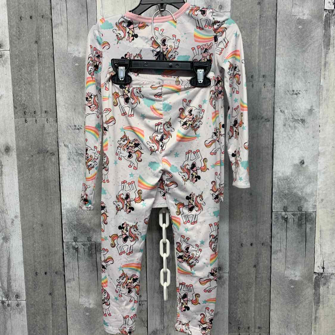 Size 4T White Print Disney 2pc PJs
