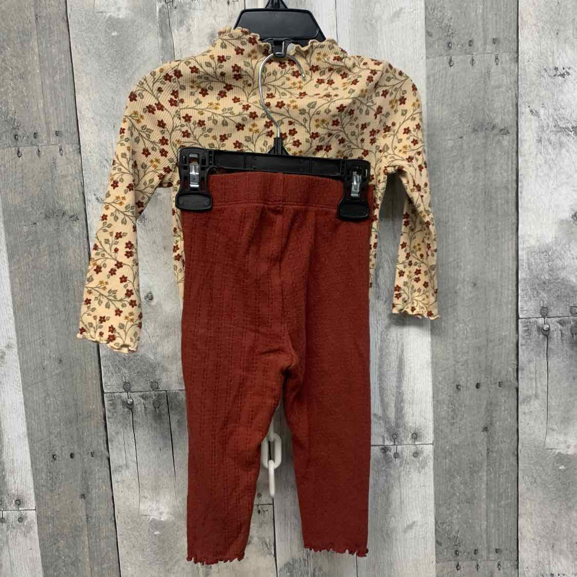 Size 18 Months Tan/Red Mid Brand Shirt/Leggings