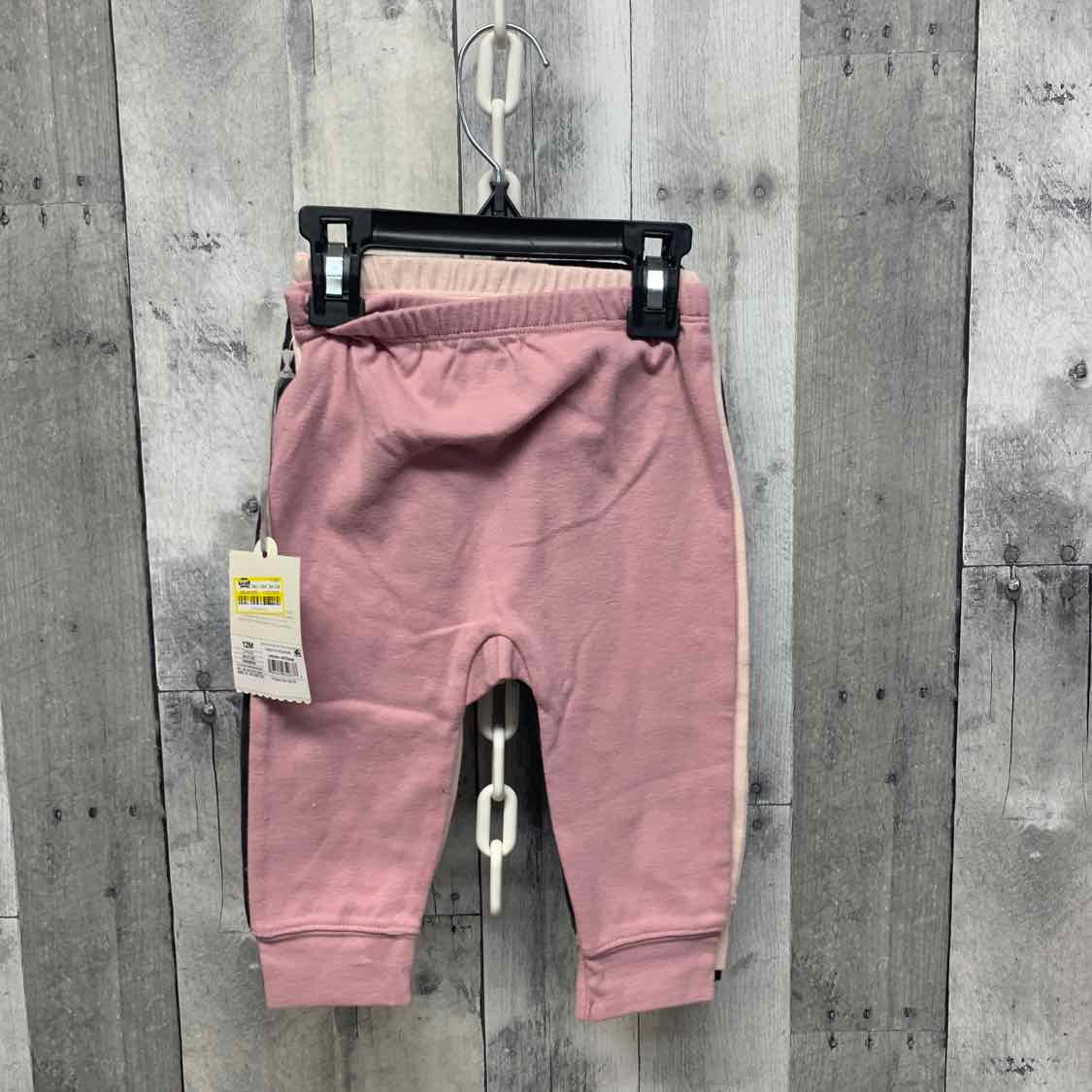 Size 12 Months Gray/Pink Cloud Island Leggings