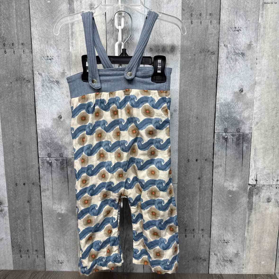 Size 12-18 Months Blue/Tan Kate Quinn Romper