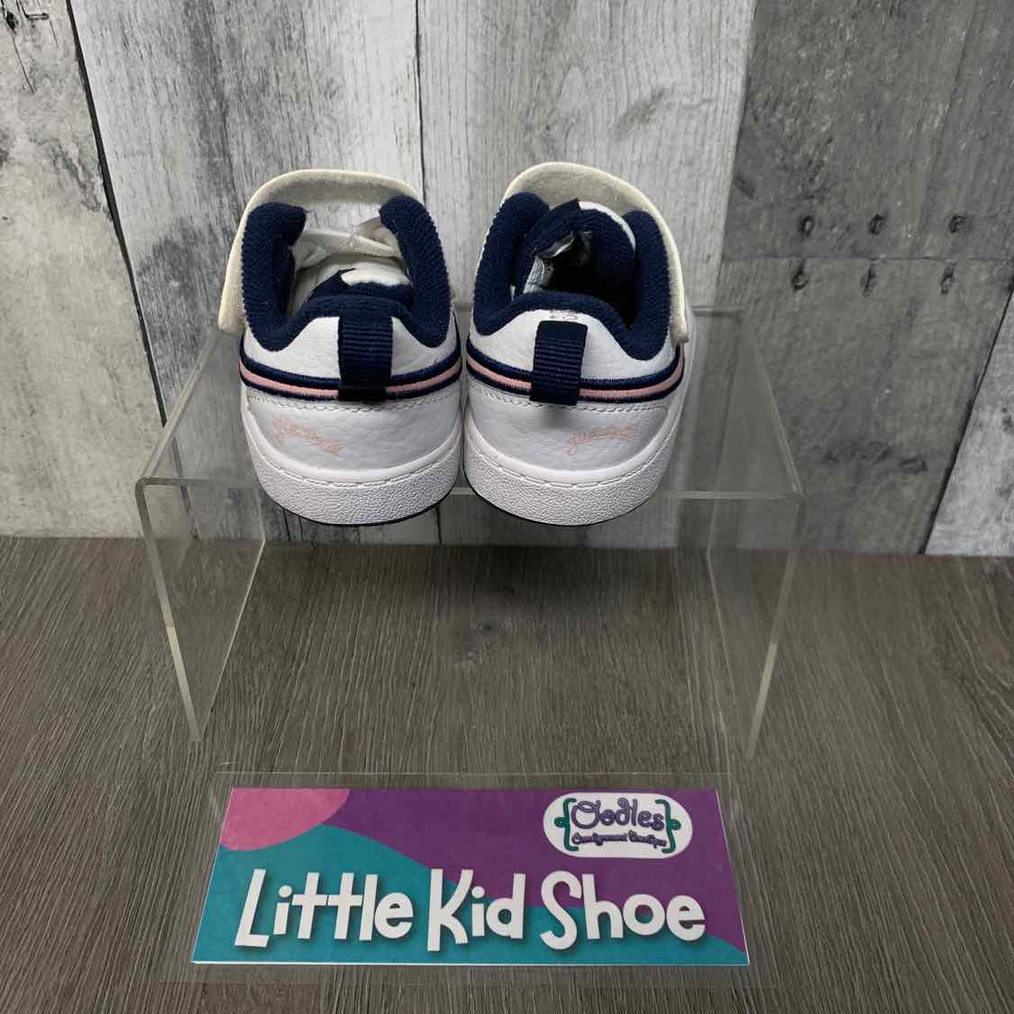 Size 3 White/Navy Sport Brand Sneakers - OodlesCB