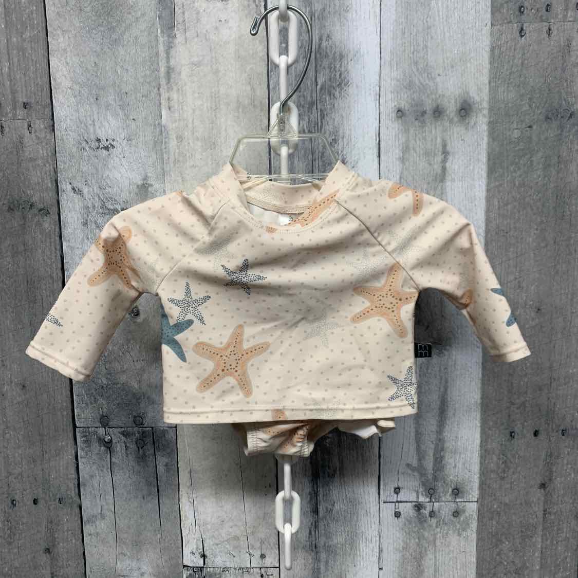 Size 0-3 Months Tan Print Modern Moments by Gerber Swim Suit - 2pc+