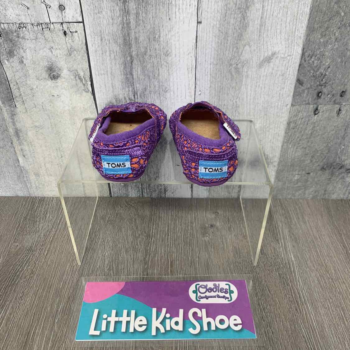 Size 2 Purple/Coral Toms Sneakers