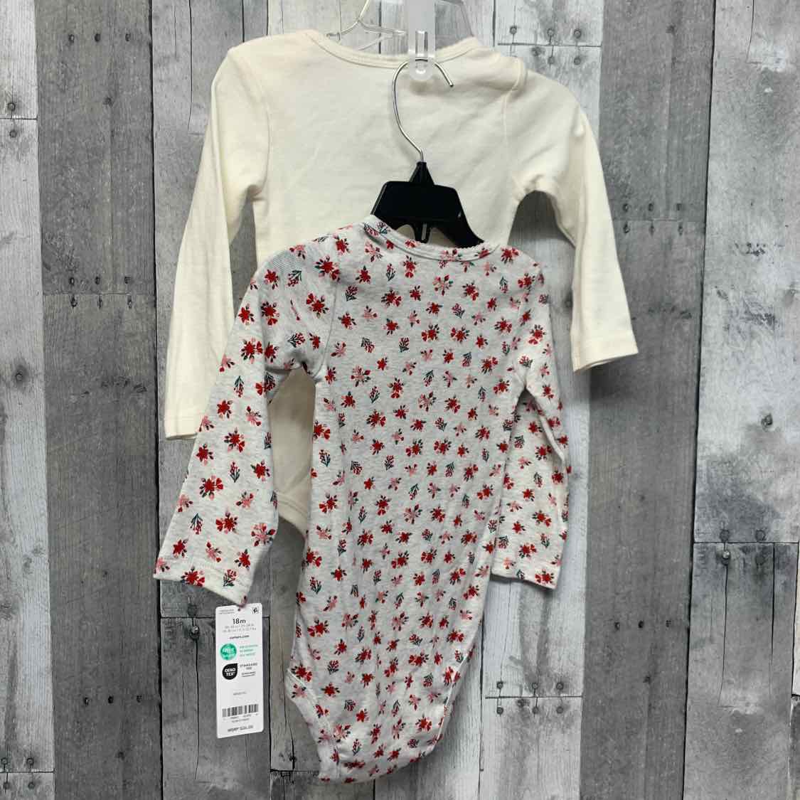 Size 18 Months White/Gray Carter's Bodysuit