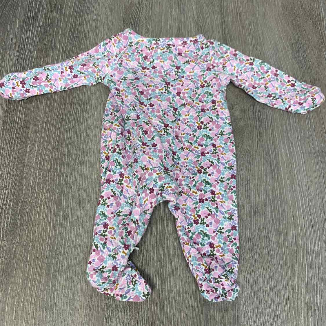 Size Preemie Purple Floral Print Just One You Footy PJs