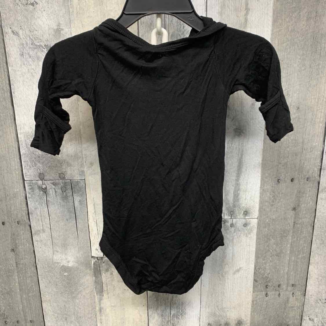 Size 0-3 Months Black Bamboo Bodysuit