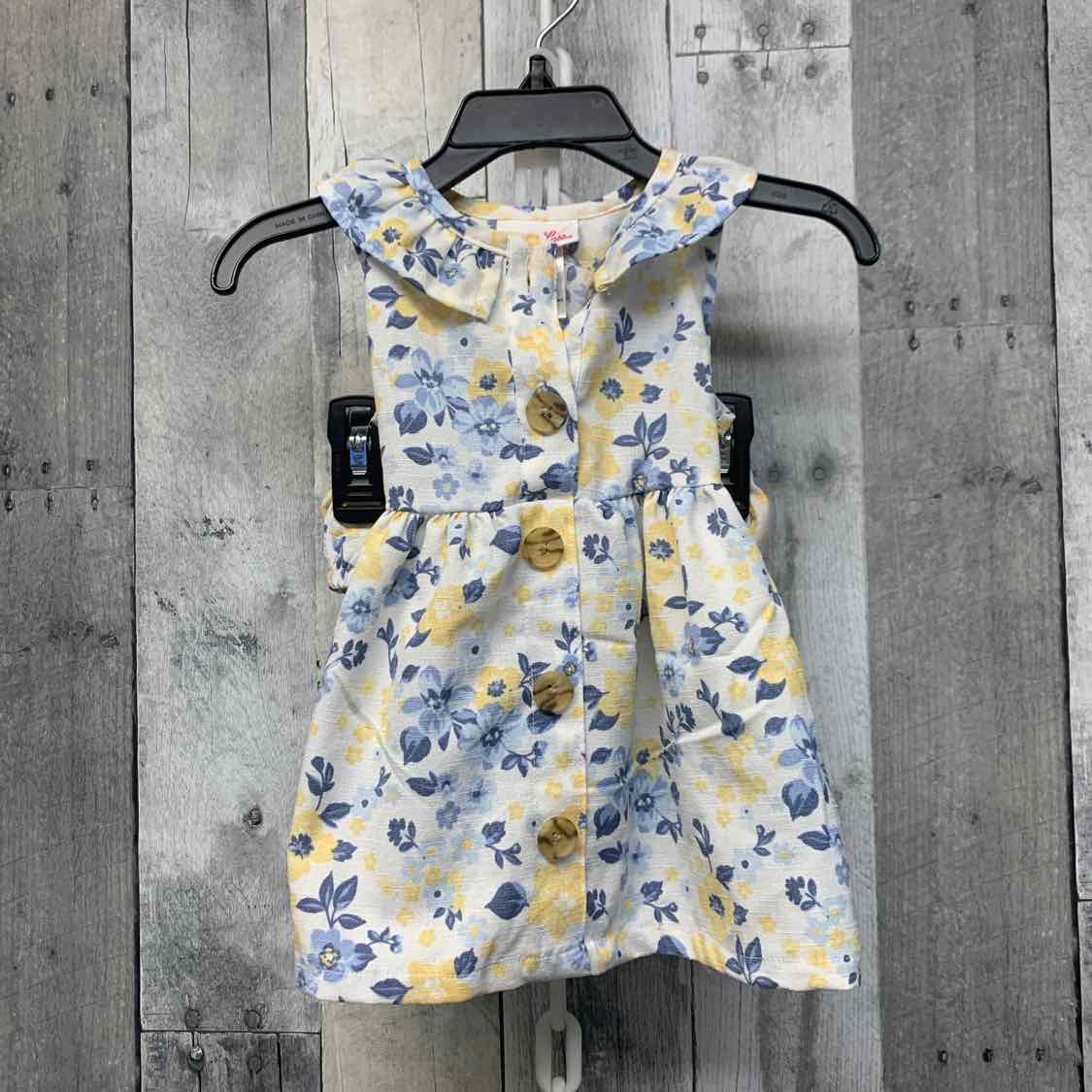 Size 3-6 Months White/Yellow Little Lass 2pc Dress