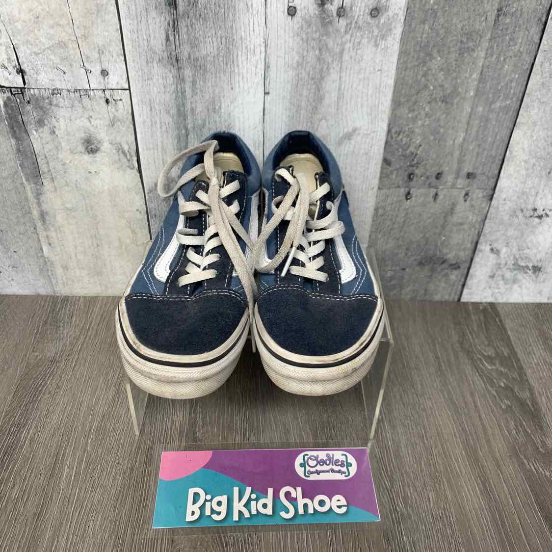 Size 1 Blue/White Vans Sneakers