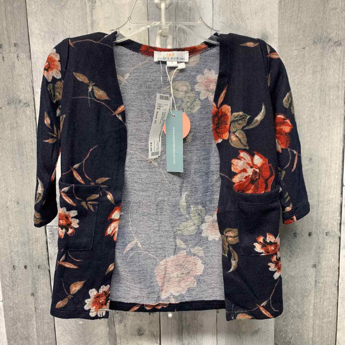 Size 3T Navy Floral Bailey's Blossoms Cardigan