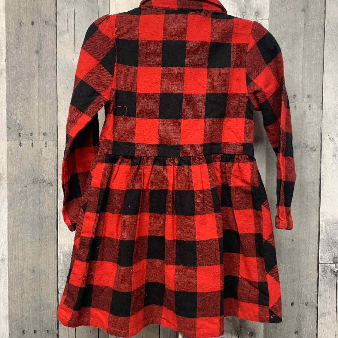 Size 3T Red/Black B Brand LS Dress