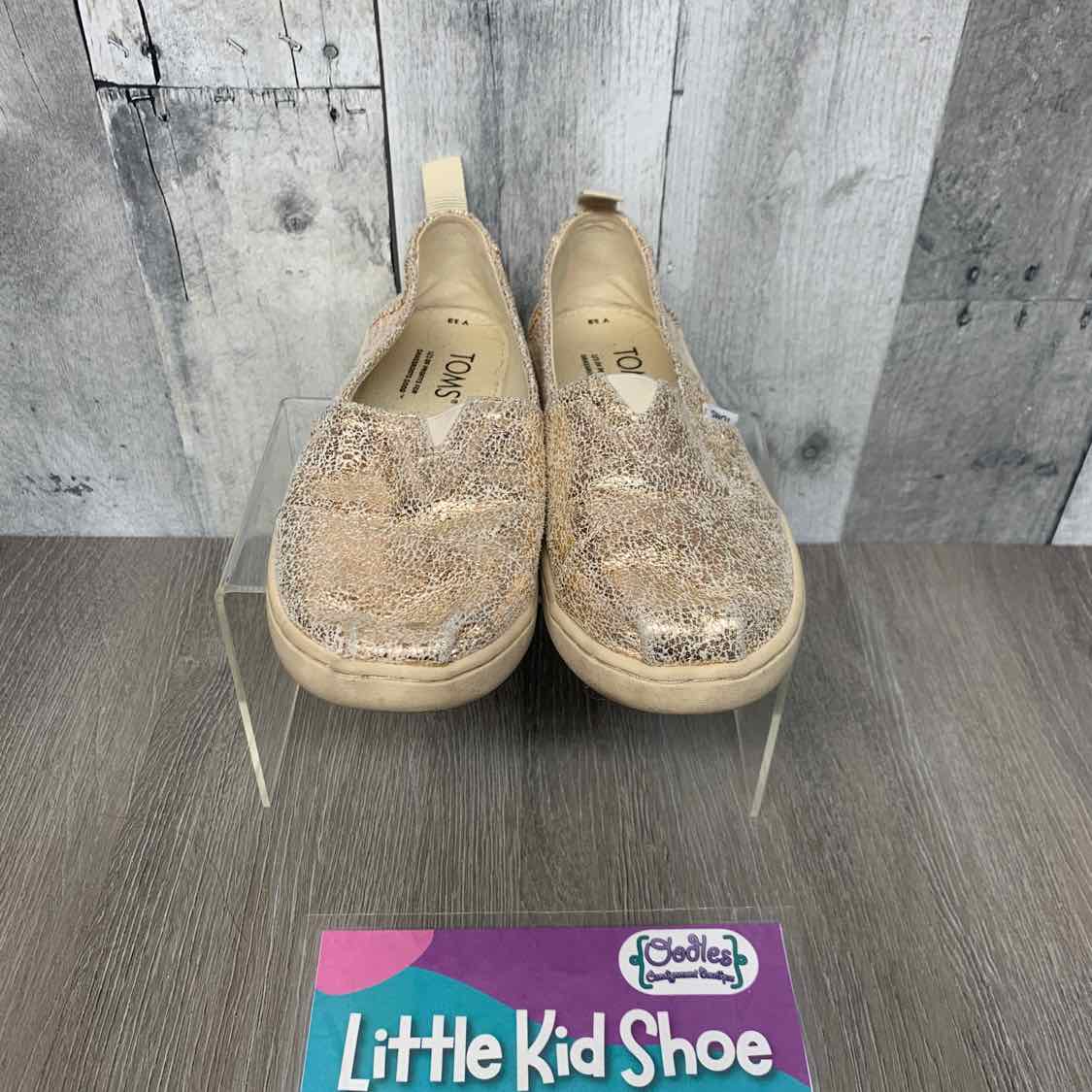 Size 13 Gold/Teal Toms Sneakers