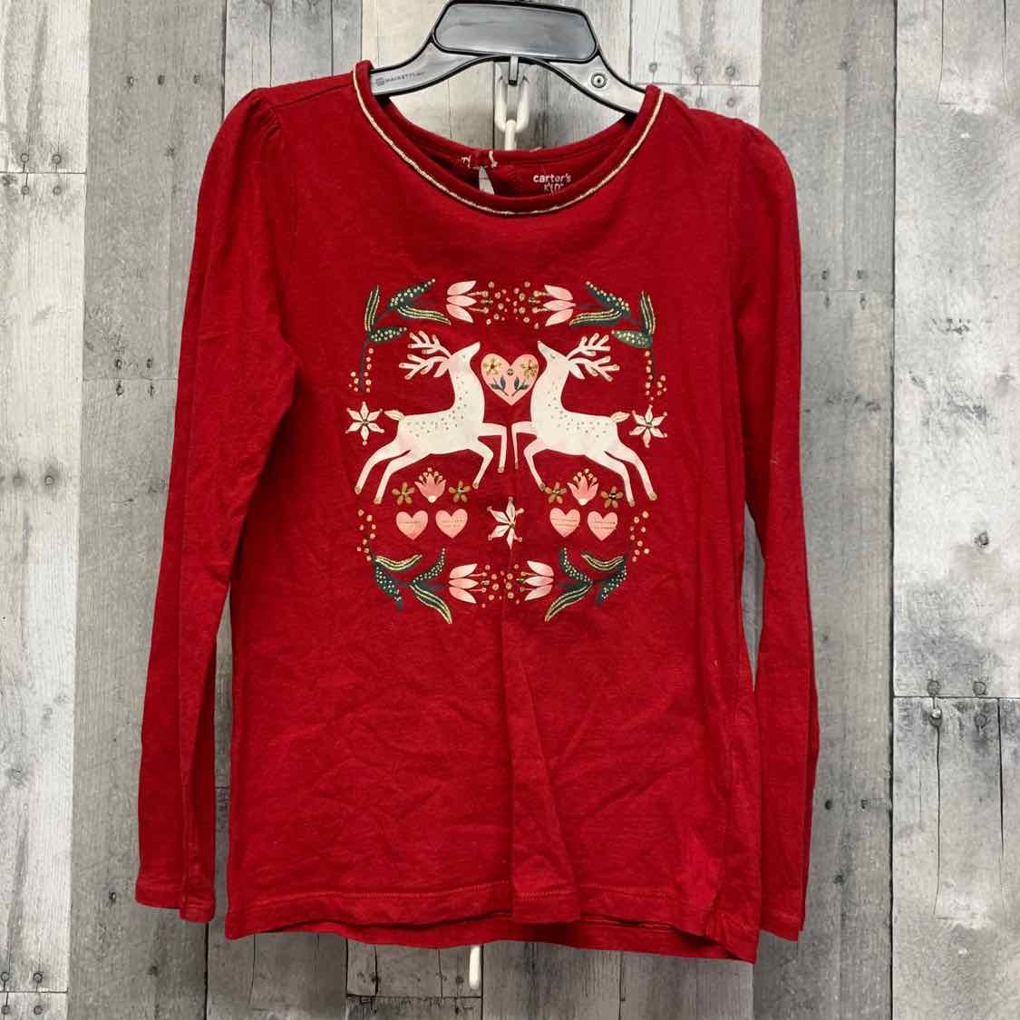 Size 14 Red Carter's Long Sleeve Shirt