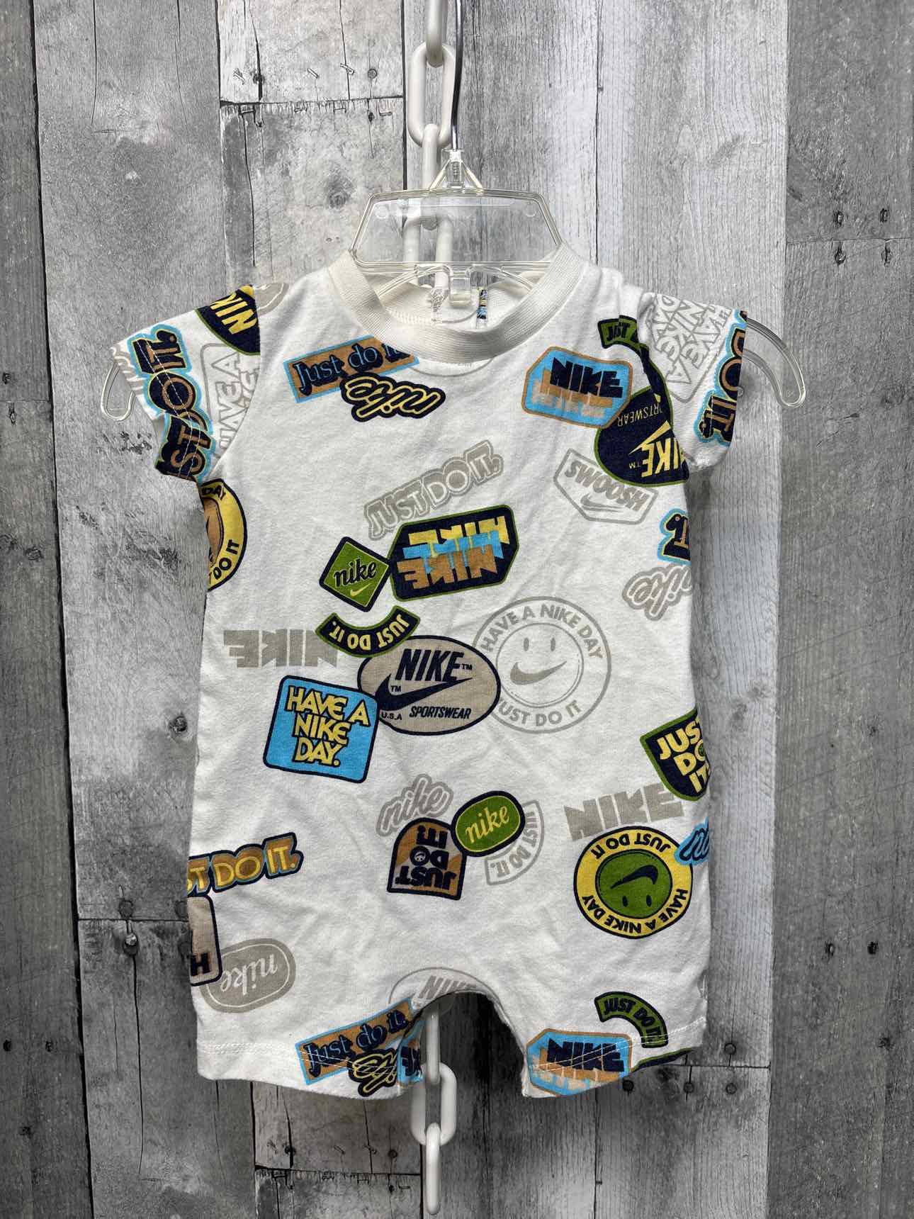 Size 3 Months White Print Sport Brand Romper