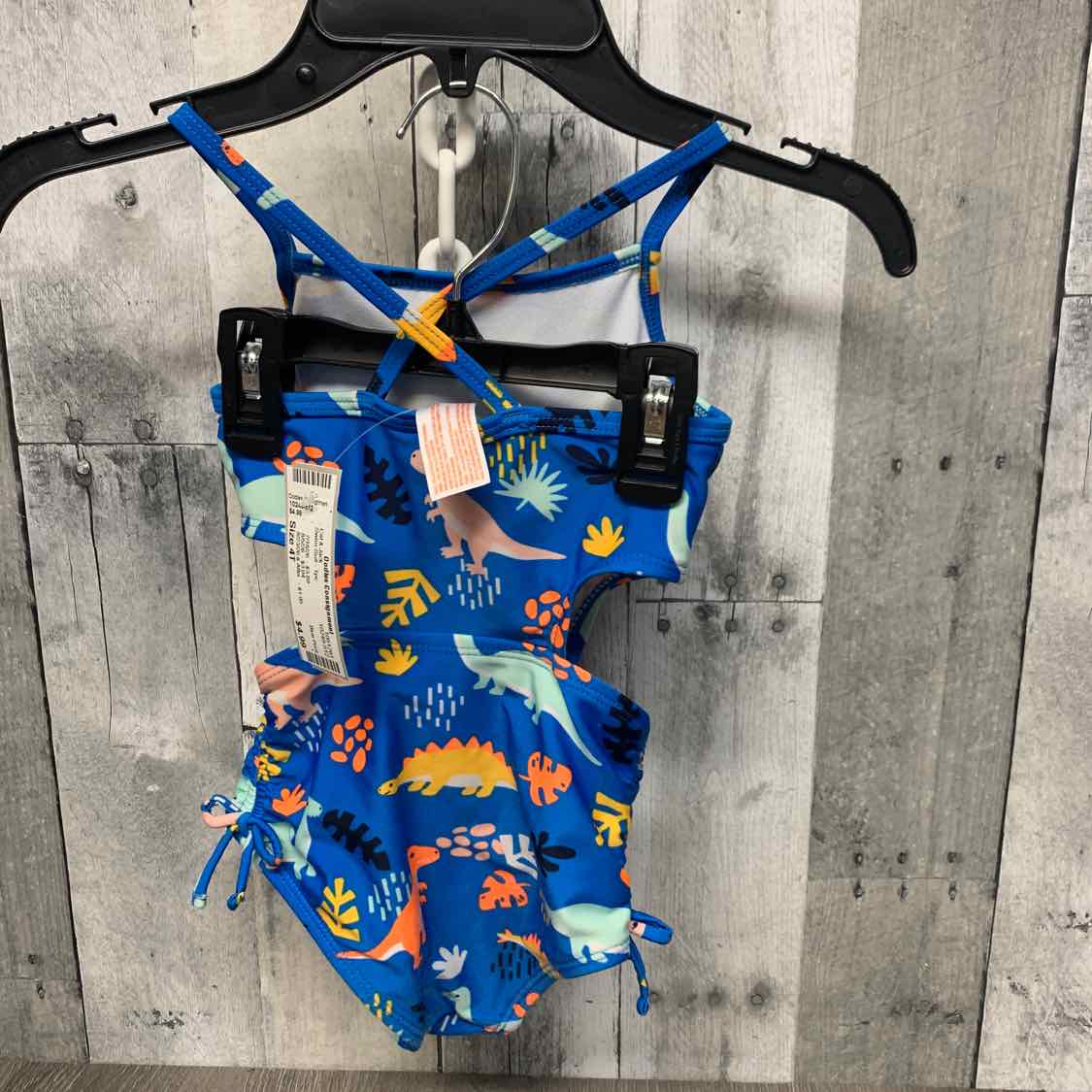 Size 4T Blue Print Cat & Jack Swim Suit - 1pc