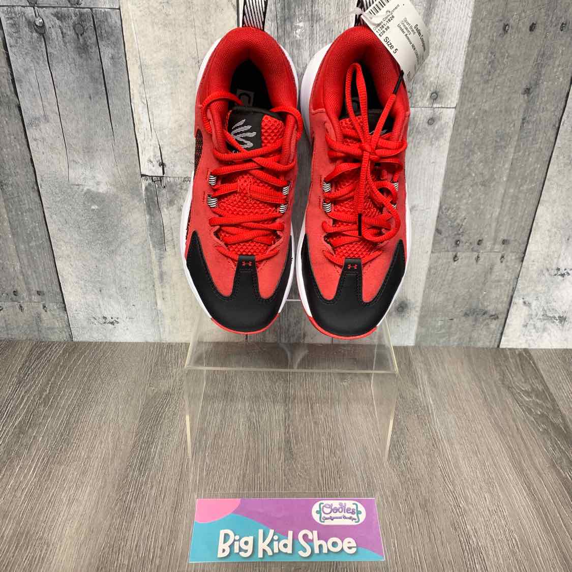 Size 5 Red/Black Sport Brand Sneakers