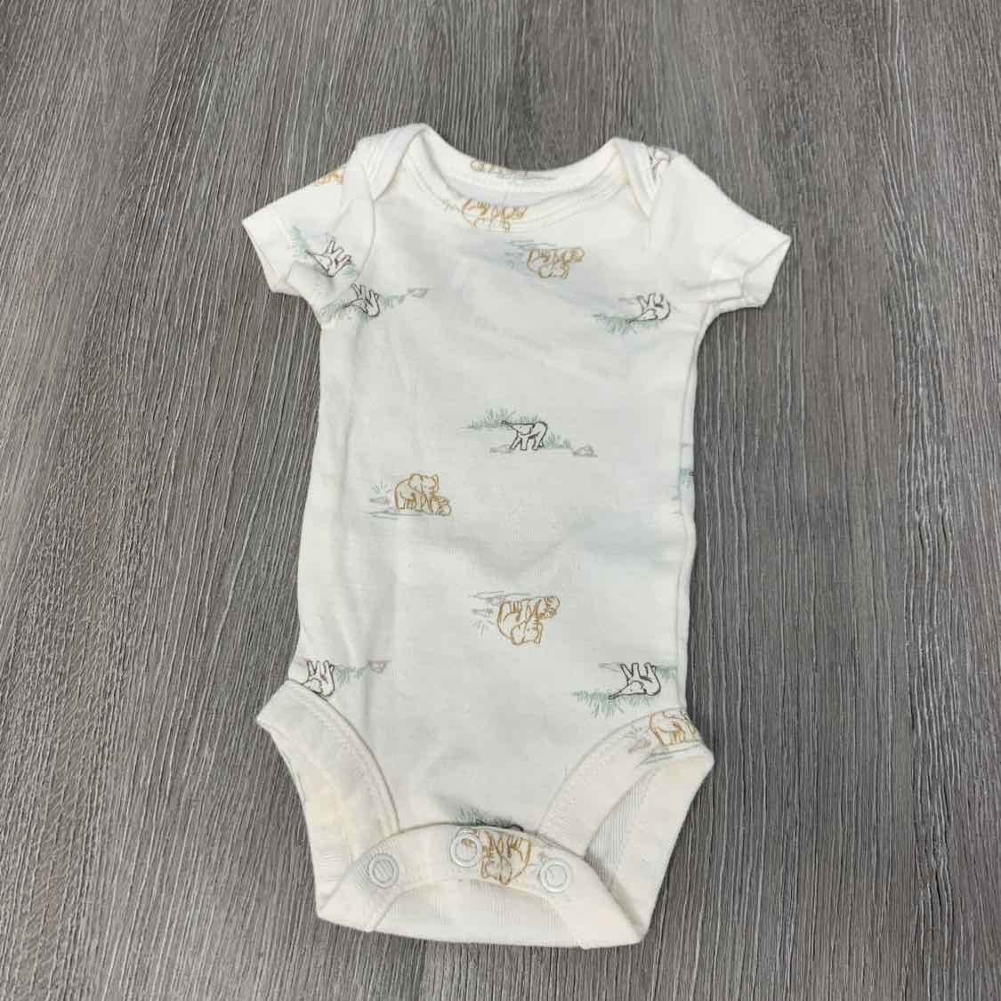 Size Preemie White Print Carter's Bodysuit