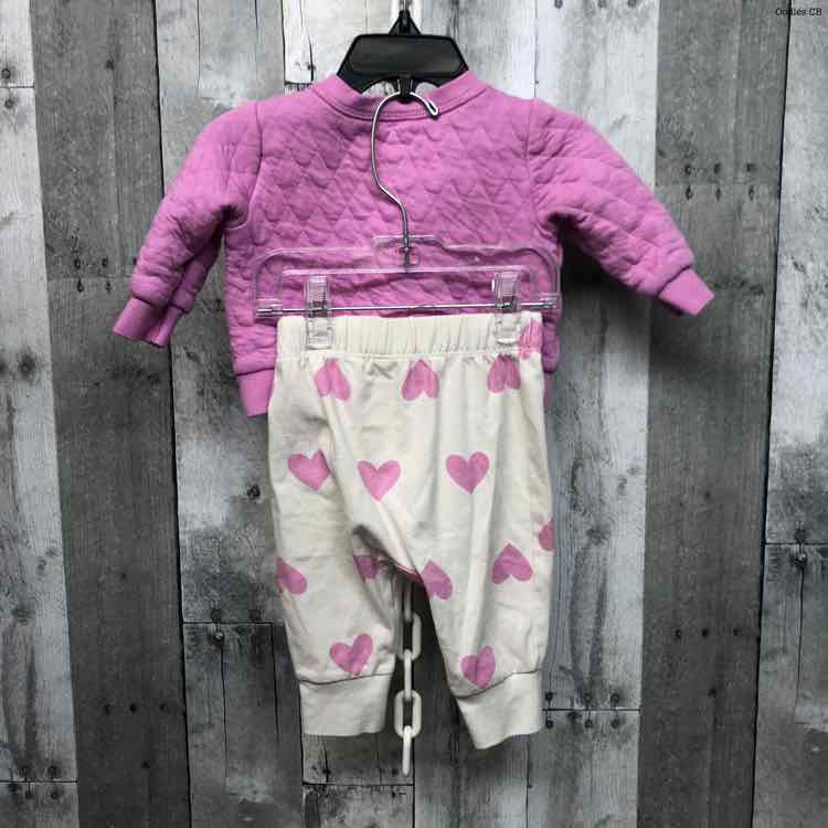 Size 3-6 Months Purple/White Cat & Jack Shirt/Pants