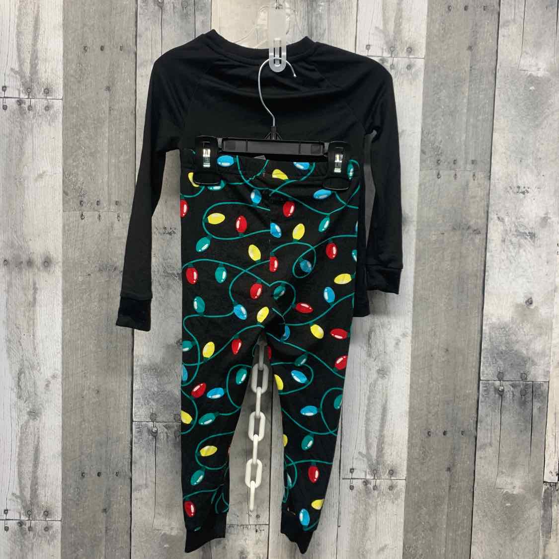 Size 3 Black Print Holiday Brands 2pc PJs