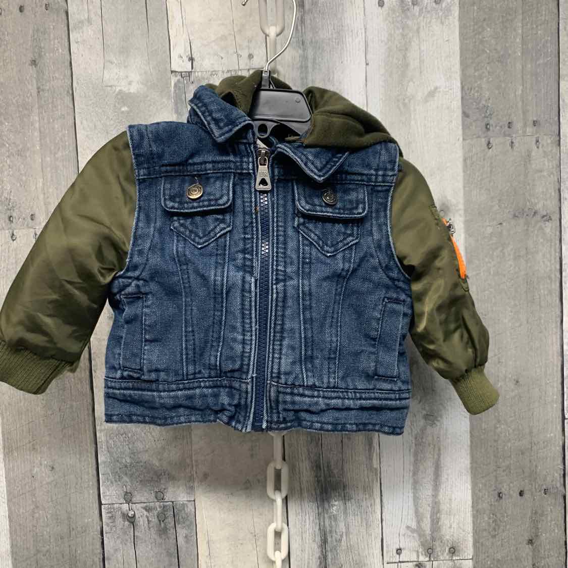 Size 6-9 Months Denim/Green Mid Brand Heavy Jacket