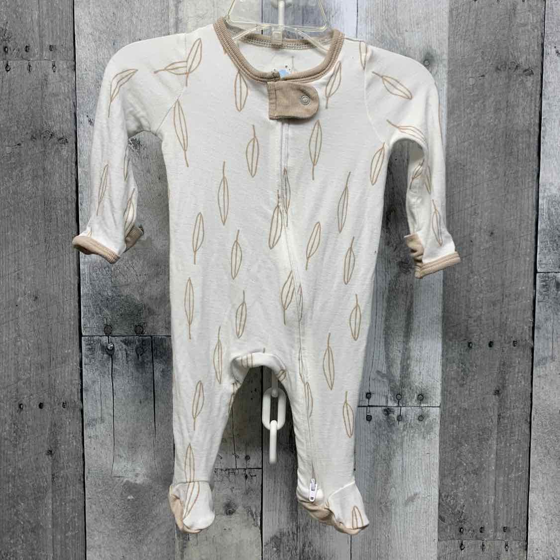 Size Newborn White/Tan Cloud Island Footy PJs